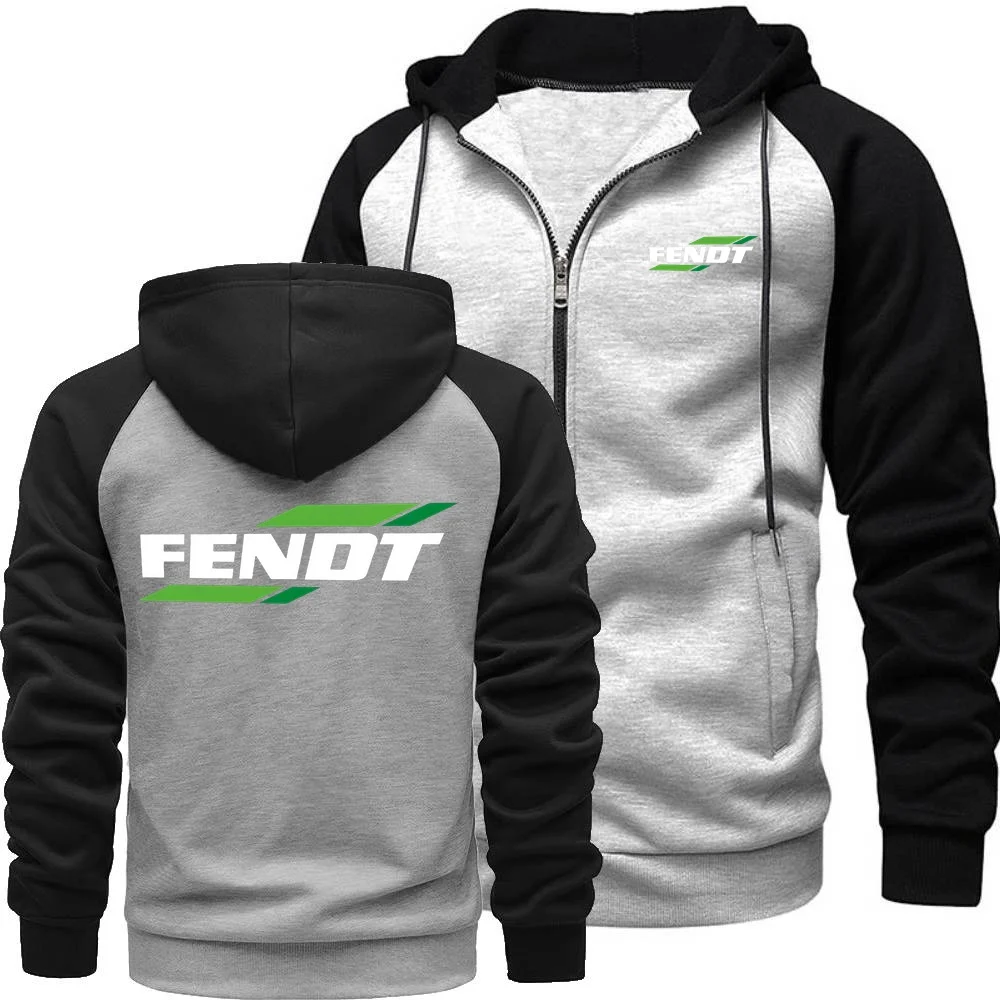 Фото Мужская толстовка трактор FENDT мужская куртка топы контрастная толстовка с рукавами реглан пальто мужские толстовки на молнии спортивная одежда №4