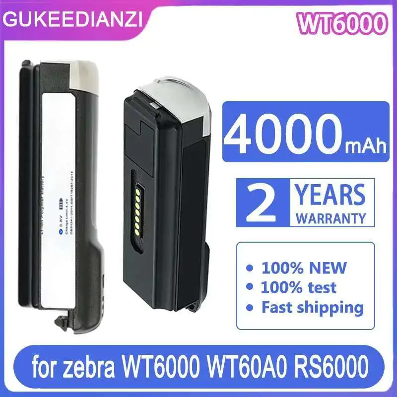 Портативный аккумулятор емкостью 4000 мАч для Zebra WT6000 WT60A0 RS6000 BT 000262 A01 BTRY-NWTRS-33MA-01 — надежная замена