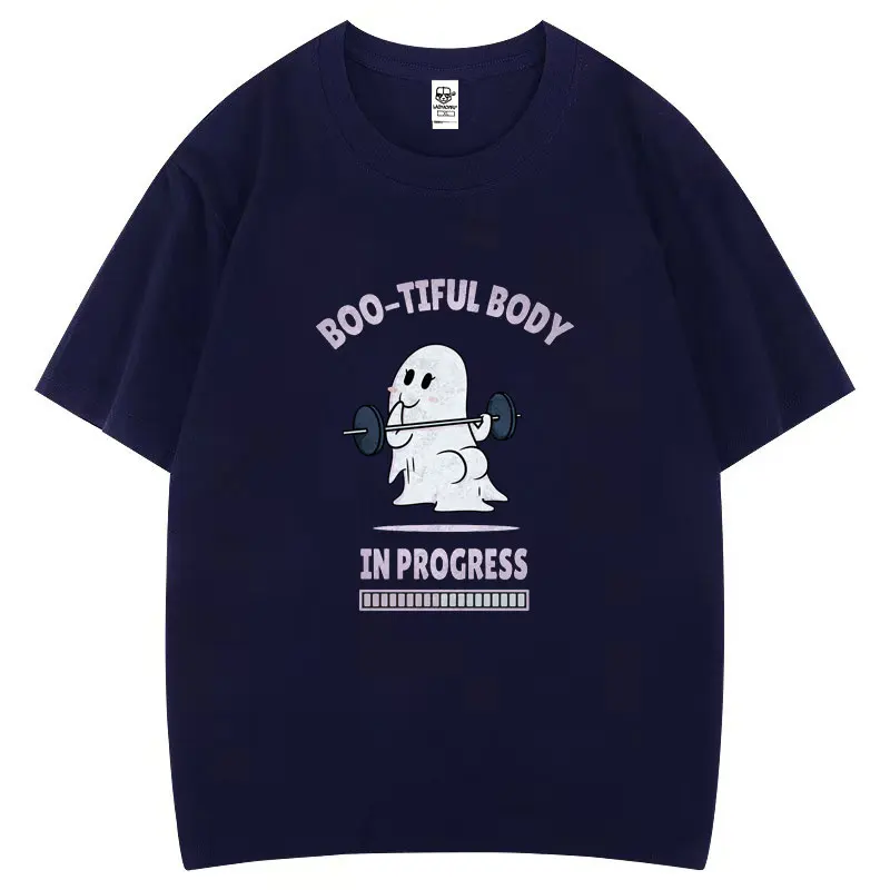 Фото Забавная хлопковая футболка Boo-tiful Body in Progress, креативные уникальные топы в стиле панк с комиксами Y2k, подарок с героями мультфильмов, летняя футболка для отдыха с узором №3