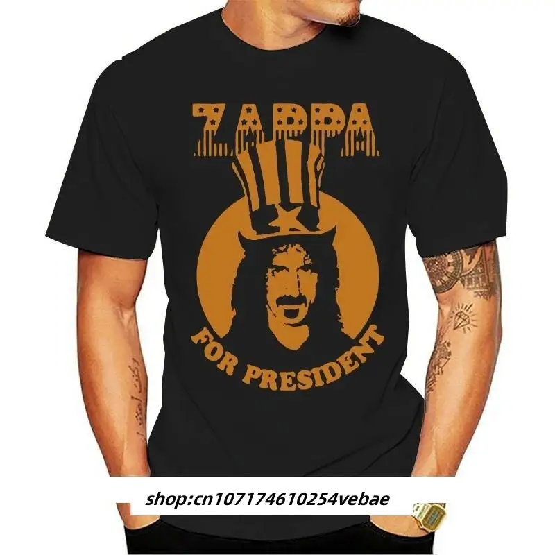 Фото Футболка Frank Zappa для президента, Мужская хлопковая футболка, летняя брендовая футболка, европейский размер №1