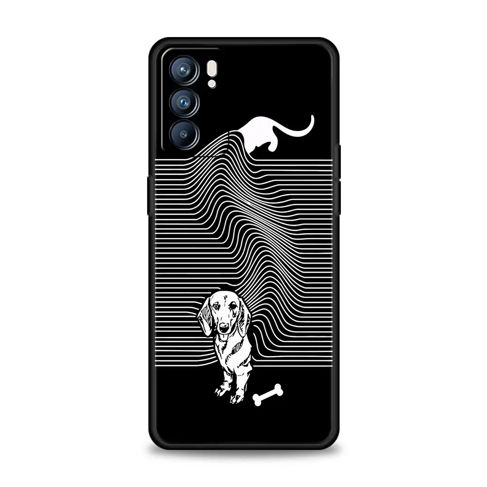 Фото Чехол для телефона Oppo Find X6 Pro X5 A54 A53 A52 A9 A15 A95 A17 A16 A76 A74 A57 A31 Reno8 Reno6 Pro 5G Cover Такса Колбаса Собака №3