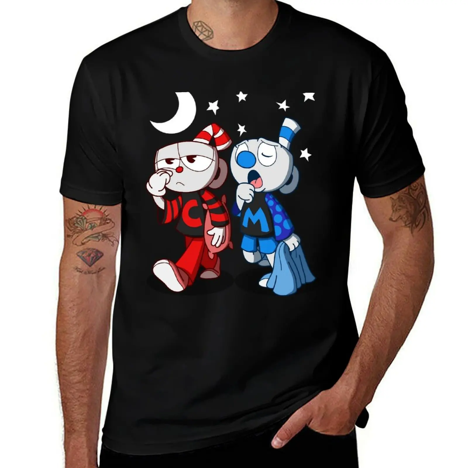 Футболка Cuphead, мужские футболки с рисунком, футболка с индивидуальным принтом
