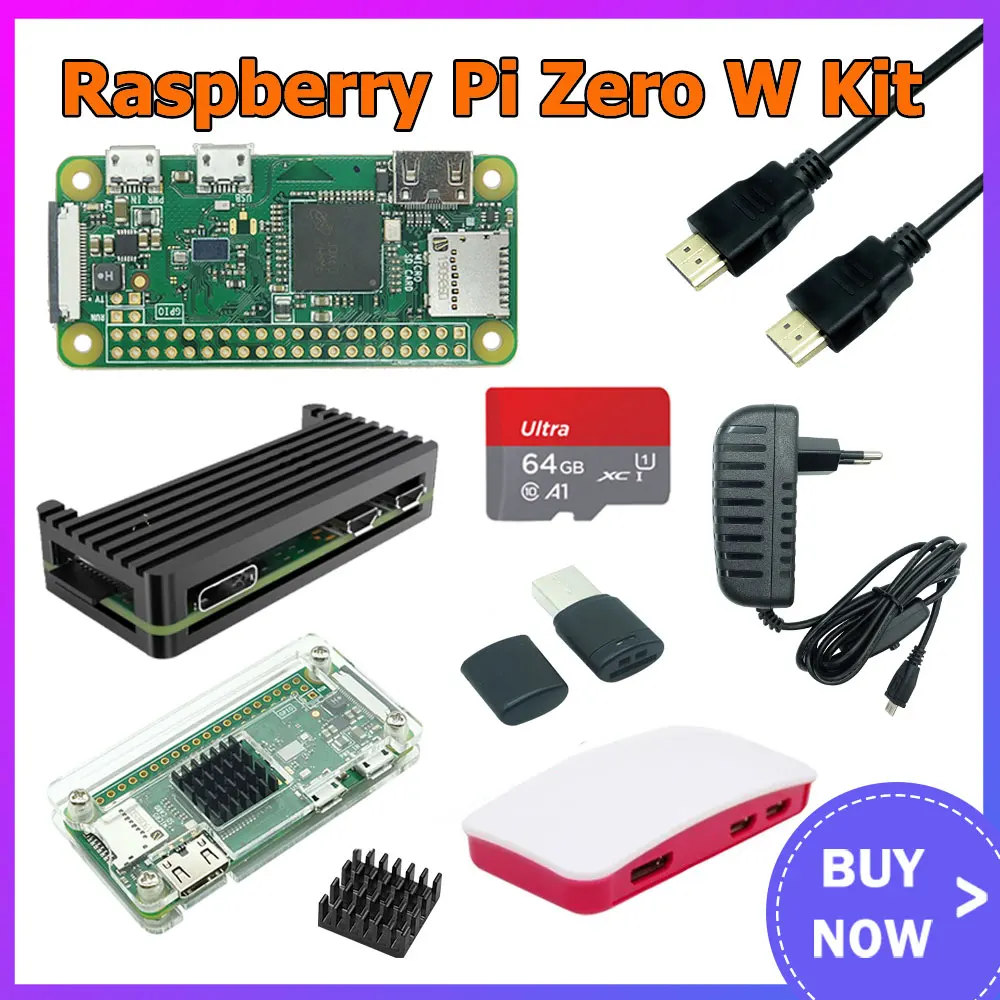 Raspberry Pi Zero W Board 1 ГГц одноъядерный процессор 512 Мб ОЗУ WiFi Bluetooth-совместимый Pi 0 Zero WH с контактным разъемом