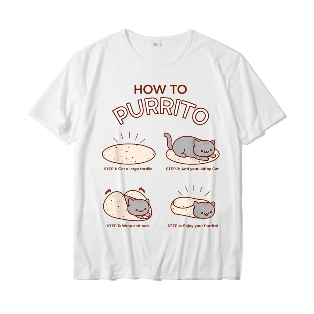 Забавная футболка с котом-как PURRITO-хлопковая Футболка с котом Burrito для мальчика классические дизайнерские футболки на заказ