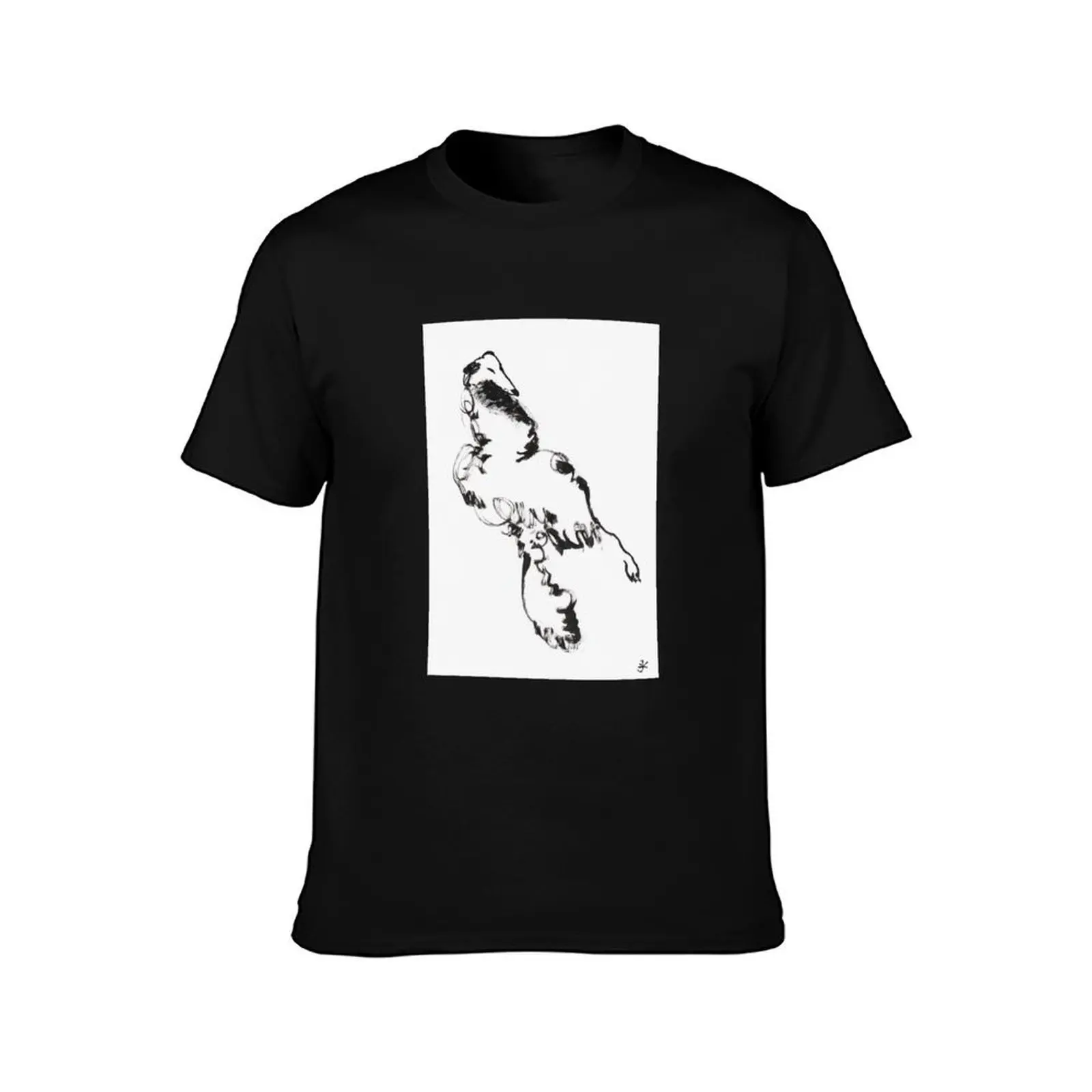 Фото Футболка Borzoi Dog 3, сидящая поза, футболки из 100% хлопка, забавные футболки, мужская футболка №2