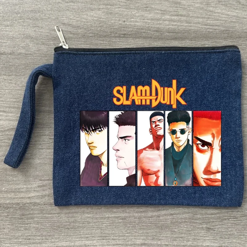 Slam Dunk Japan Аниме Ryota Miyagi Sakuragi Hanamichi Kaede Rukawa Холст Джинсовая косметичка Карманная помада Сумка для мытья на свадьбу