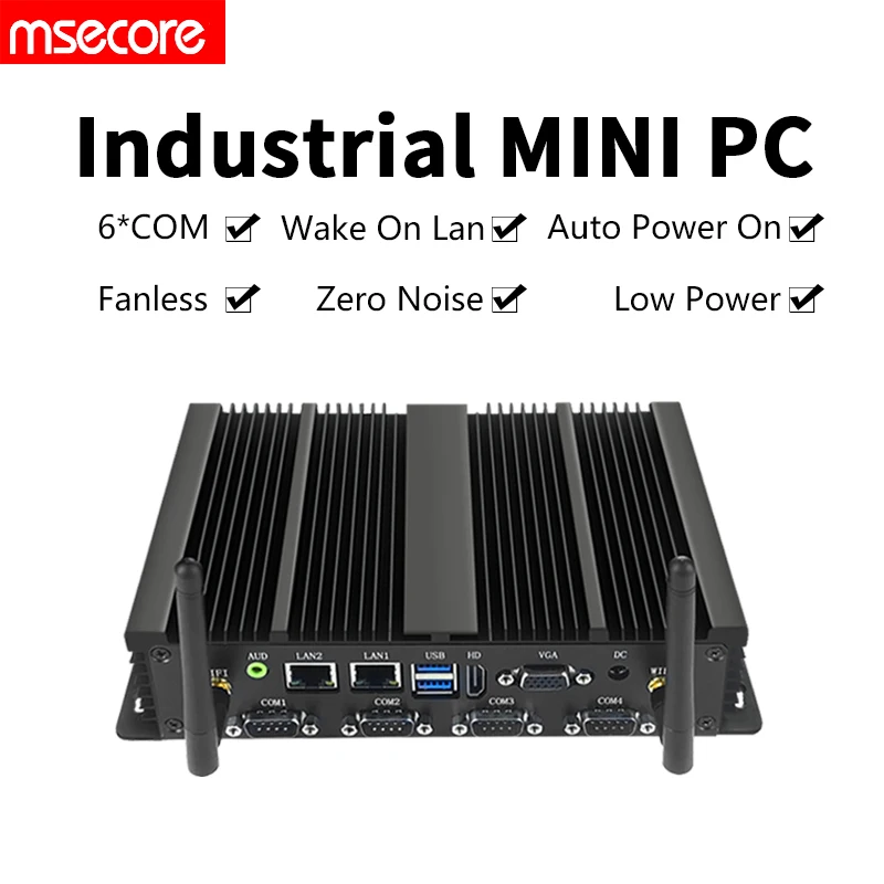 Мини-ПК MSECORE I3/i5/i7 4-го поколения, безвентиляторный мини-ПК, индастриал с Windows 10, linux, неттоп, системный блок 6com, 2 * LAN, 8 * USB, HTPC, 300 Мбит/с, Wi-Fi