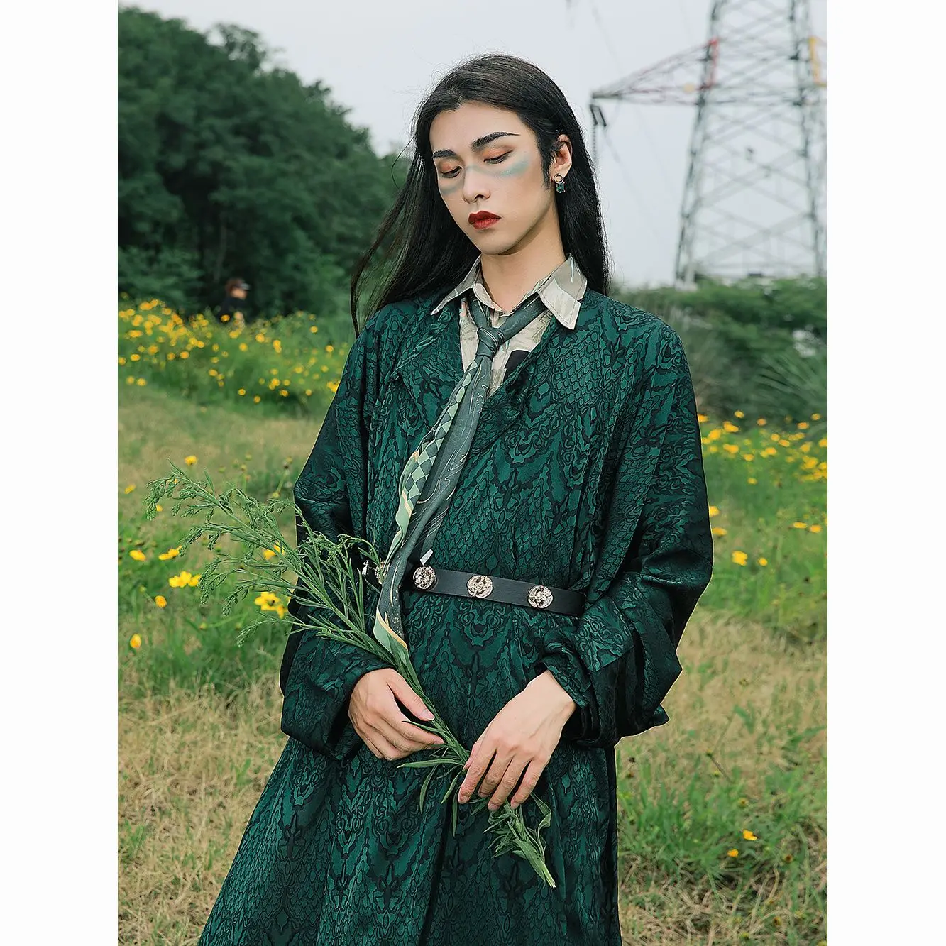 Фото Зеленый ханьфу Mochuan, мужское и женское платье Тан с круглым вырезом, традиционное китайское платье для восстановления весеннего выступления №2
