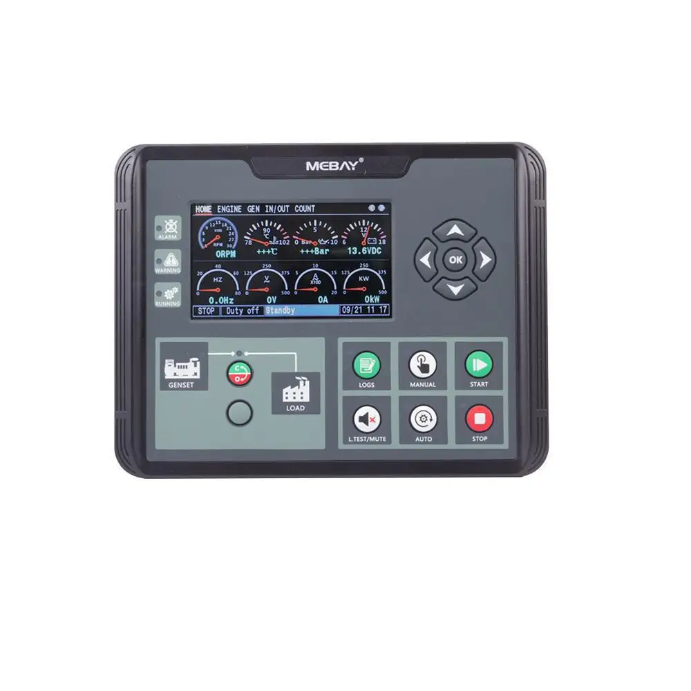Панель контроллера генератора MEBAY DC60D/DC62D/DC62DR с ЖК-дисплеем для мониторинга параметров двигателя генераторной установки