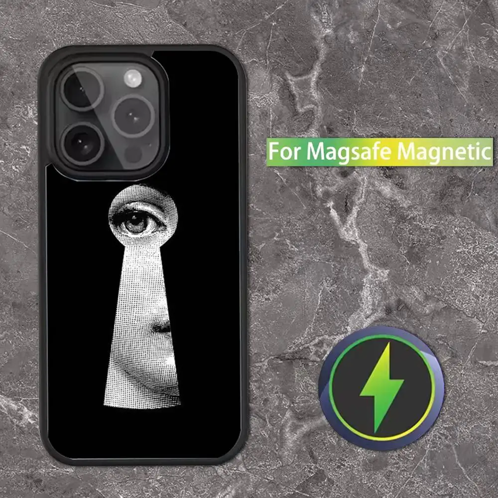 Фото Чехол для телефона Face Art P-Piero F-Fornasetti для iPhone 16,15,14,13,12,11, Pro, Max, Plus, Mini, SE Magsafe с магнитной беспроводной зарядкой №2