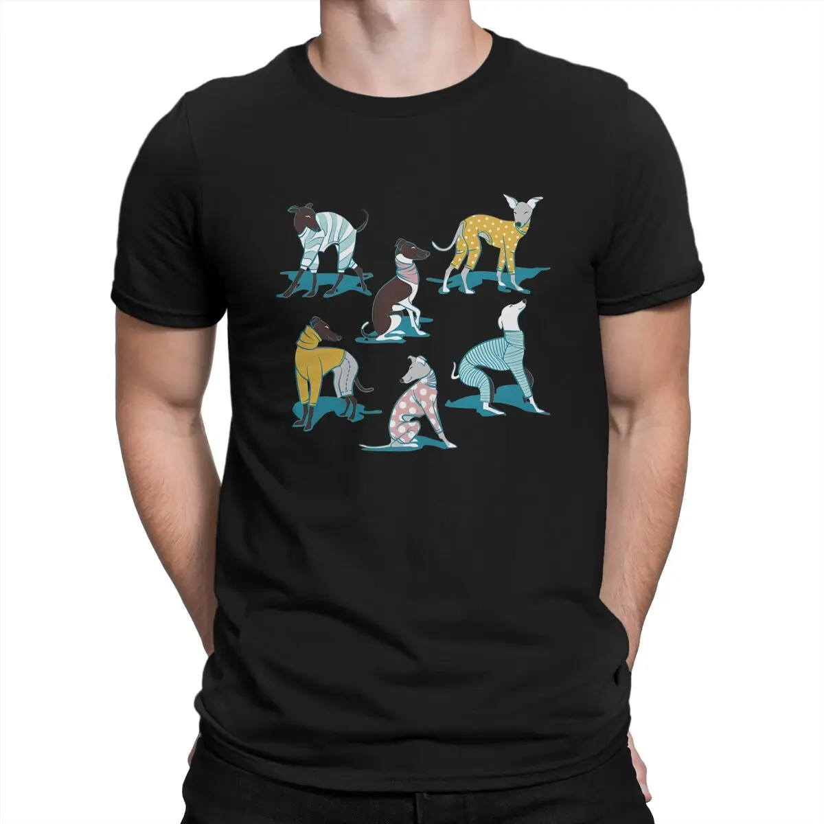 Dogwalk, бирюзовый, яркий цвет, для мужчин, собака, Юмористические, 100% хлопок, тройники, Crewneck Футболка с фоном 6XL
