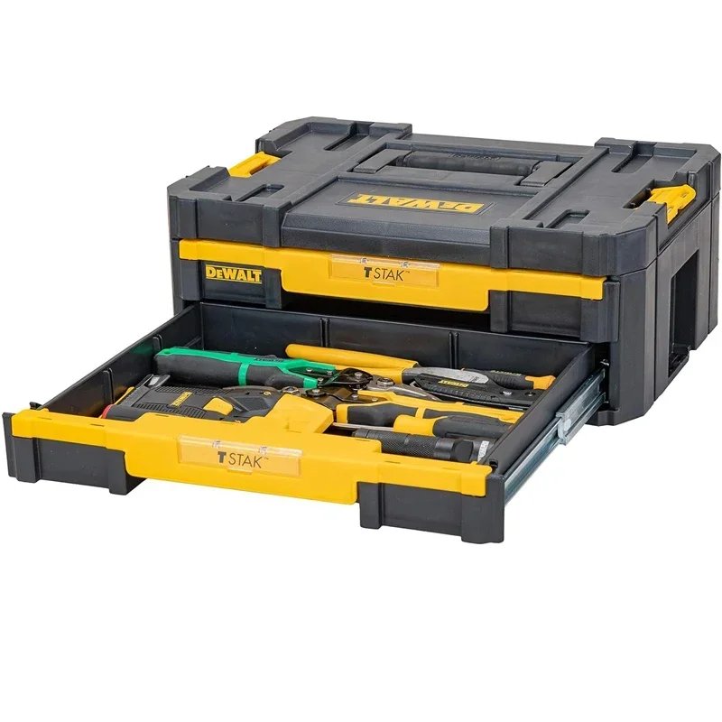 Фото DEWALT DWST1-70706 Ящик для хранения инструментов DeWalt T-Stak IV с 2 неглубокими ящиками, желтый/черный, 7,01 см * 16,77 см * 12,28 см №5