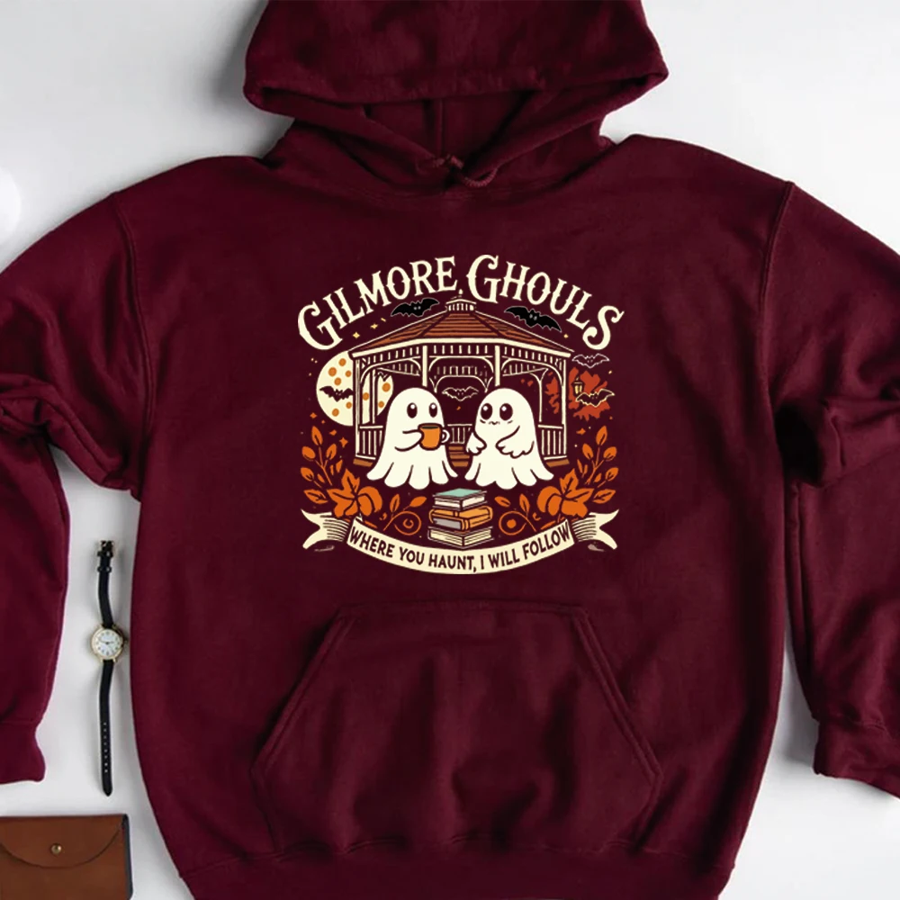 Толстовка с капюшоном Gilmore Ghouls Ghost Parody, толстовка с капюшоном на Хэллоуин, осенний пуловер, рубашка на Хэллоуин, женские зимние толстовки с длинными рукавами Толстовки и свитшоты