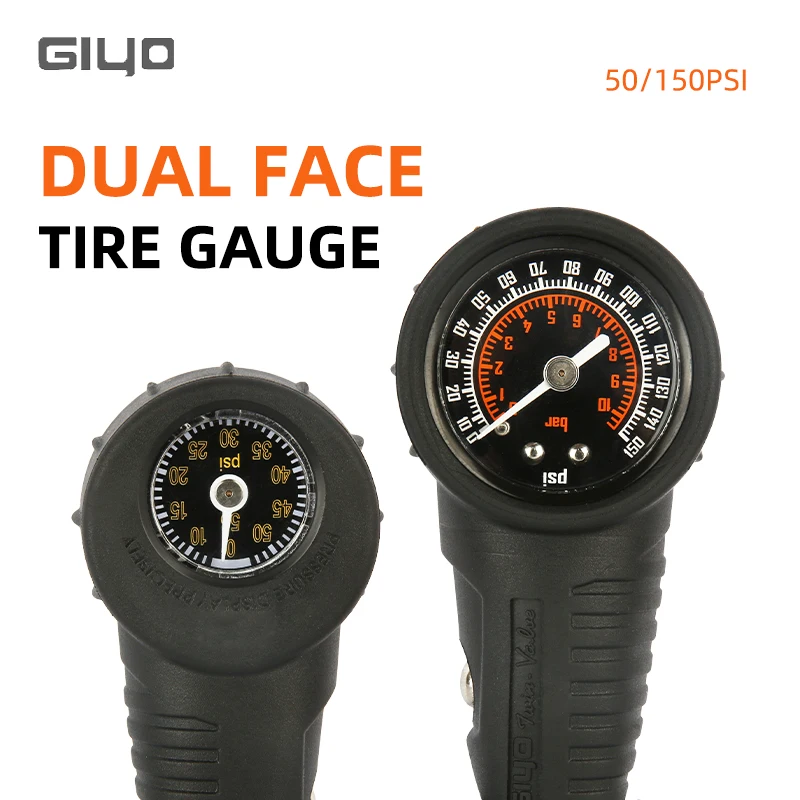 Датчик давления в шинах GIYO, 150 PSI, с двойным циферблатом