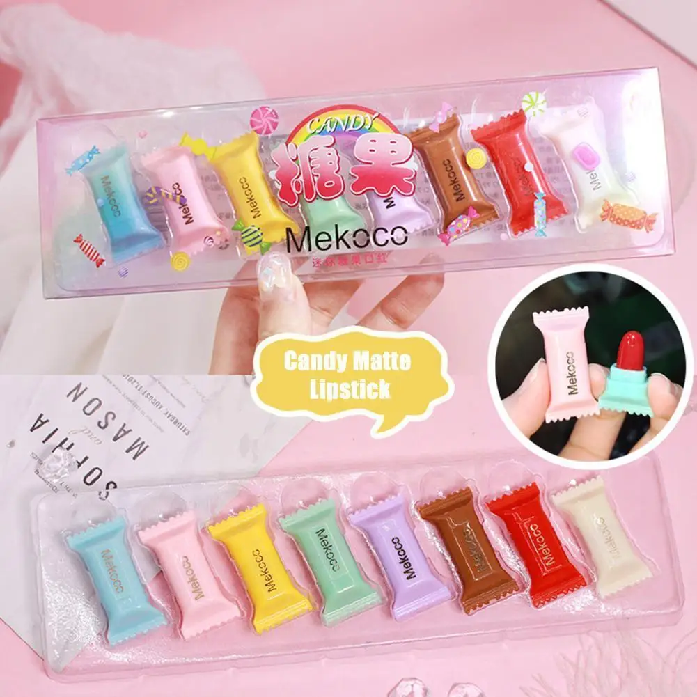 Набор матовых помад Mini Candy, сексуальный красный тинт для губ, бархатные помады, косметика для губ, водостойкий блеск для губ, стойкий макияж Lo...