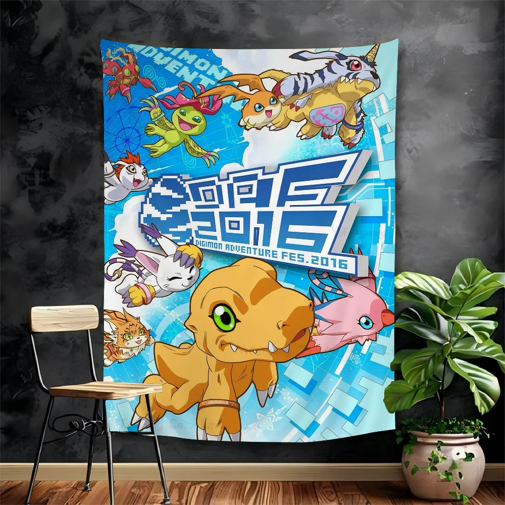 Аниме Digimon мультфильм гобелен хиппи цветок настенные ковры Декор в общежитии искусство домашний декор