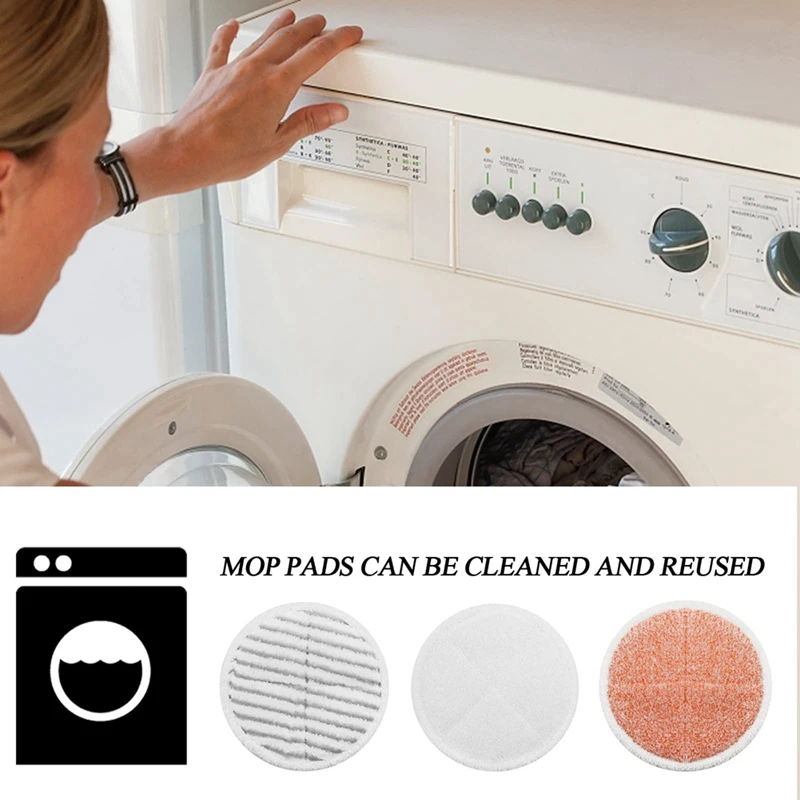 Фото Steam Mop Pads Replacement Set For Bissell Spinwave 2039A 2124: 4 Heavy Scrub Pads, 2 Soft Pads, 2 Scrubby №3
