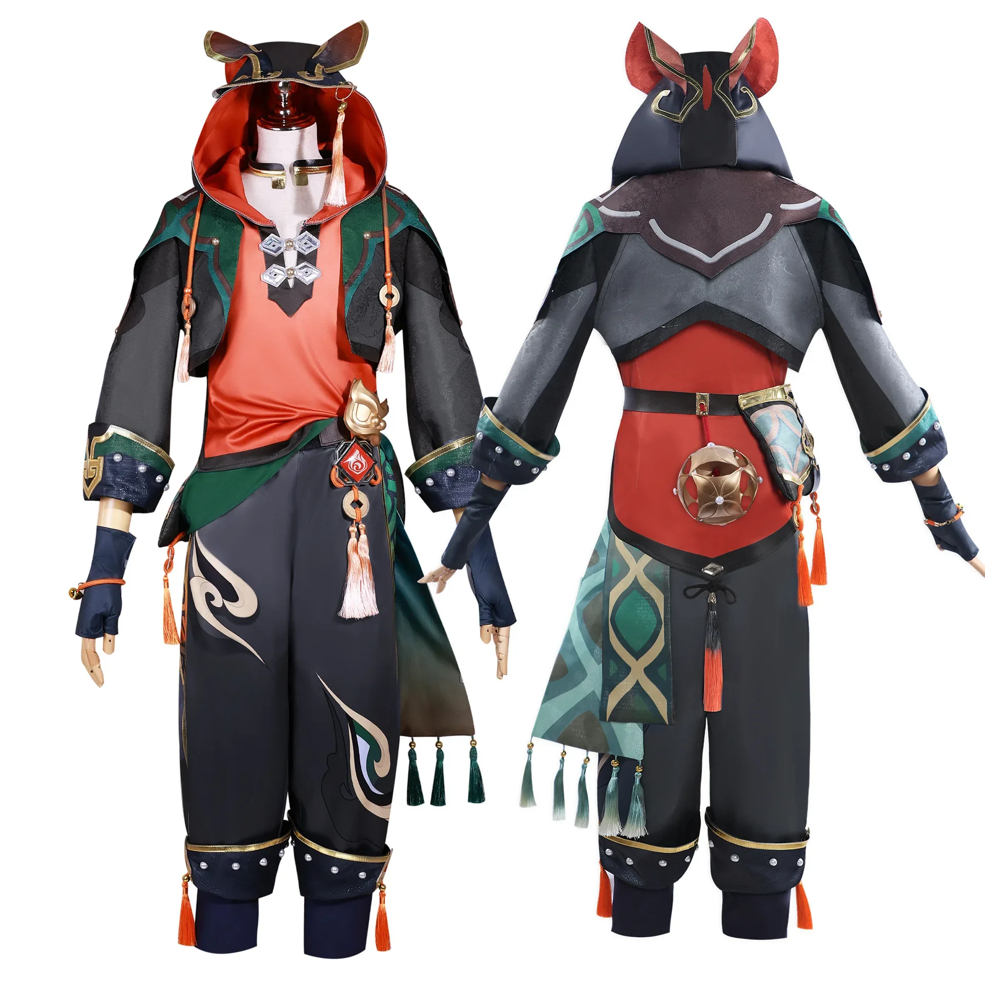 Фото Игровой Косплей-костюм Genshin Impact Ga Ming, полный комплект, косплей-костюм Liyue Lion Boy, комплект джиэйм мин, парик, обувь, реквизит №3