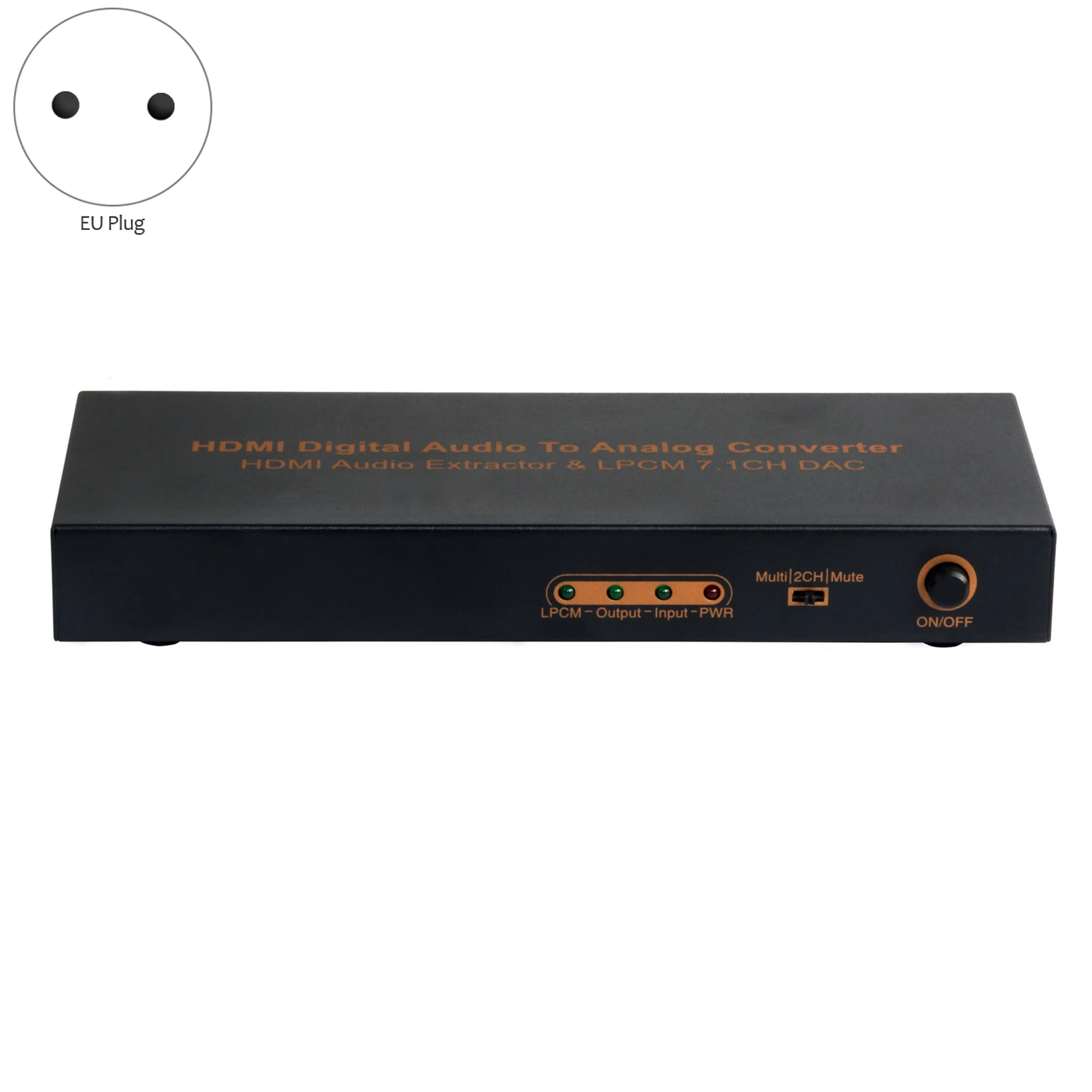 LPCM HDMI-совместимый аудиоконвертер 7,1 HDMI-совместимый аудиосплиттер Оптический RCA выход штепсельная вилка европейского стандарта