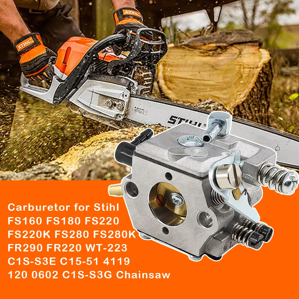Карбюратор для бензопилы Stihl FS160 FS180 FS220 FS220K FS280 FS280K FR290 FR220 WT-223 C1S-S3E C15-51 4119 120 0602 C1S-S3G