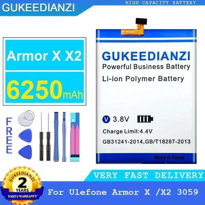 Прочный аккумулятор мобильного телефона 6250 мАч для Ulefone Armor X X2 3059