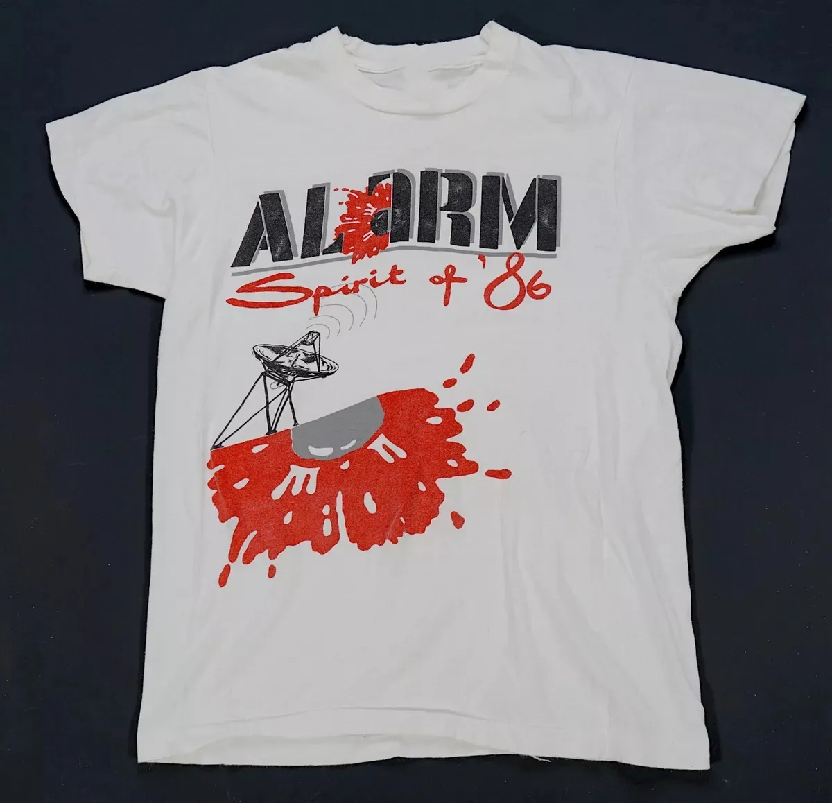 Vtg The Alarm Spirit of 1986 Tour Хлопковая белая футболка в полный размер