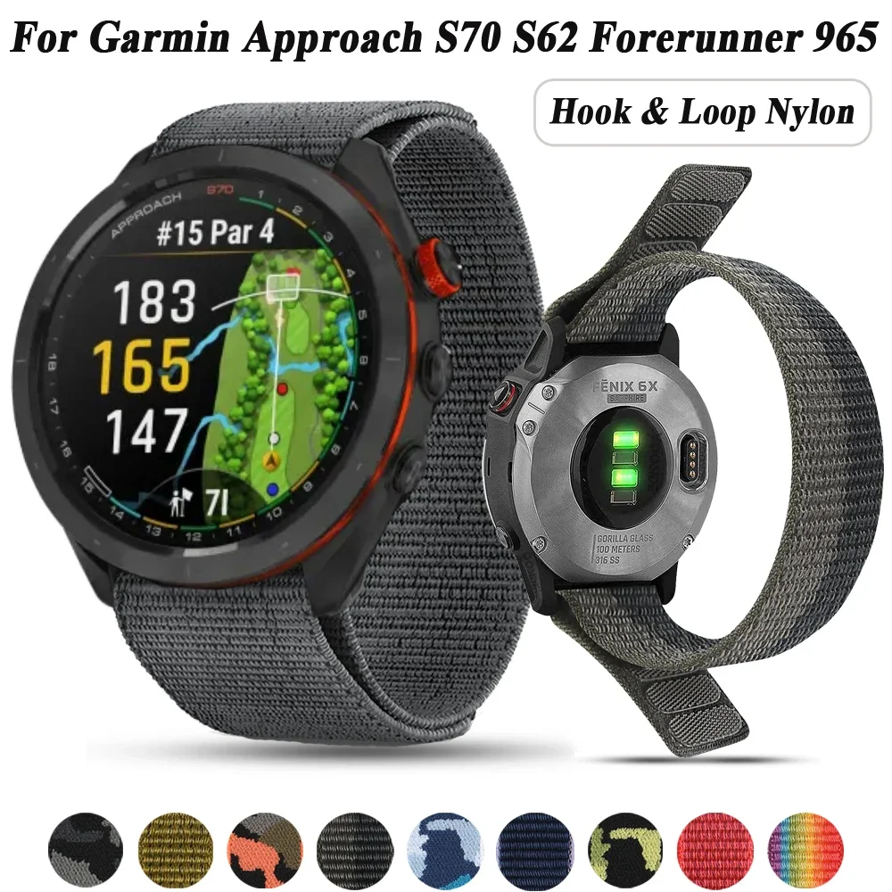 Браслет на липучке для Garmin Forerunner 965 955 935 745 945 Epix 2, 26 дюймов, 22 мм