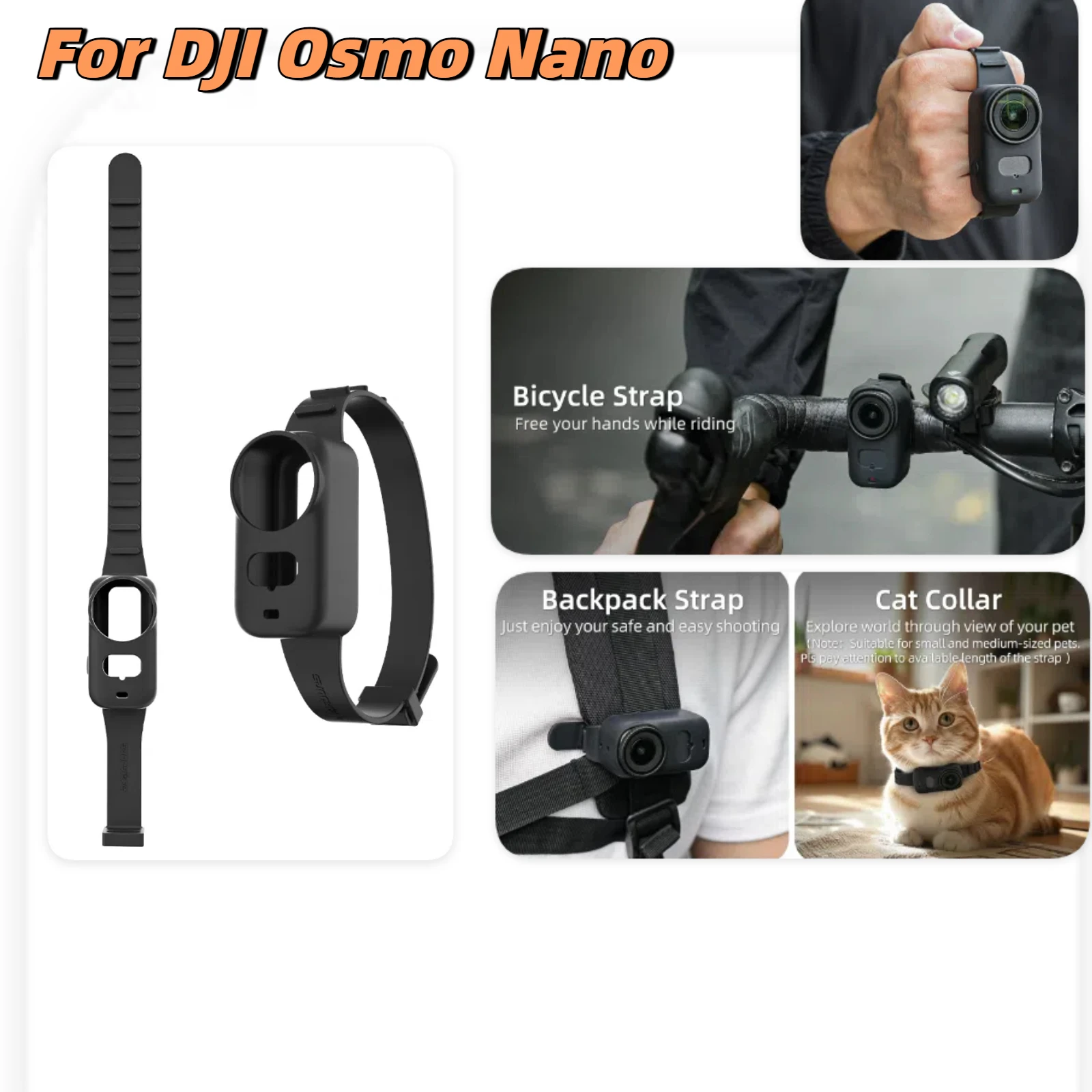 Запястье ​ Ремешок для DJI Osmo Nano, силиконовый интегрированный ремешок, браслет, защитный чехол, крепление для DJI Osmo Nano, аксессуар для камеры