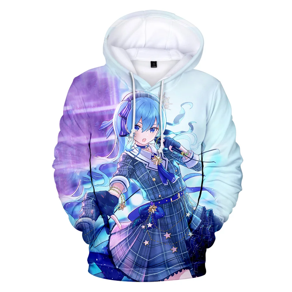 Фото Модные толстовки HOLOLIVE VTuber hositech Suisei с 3D принтом толстовки свитшоты для мальчиков/девочек толстовки для взрослых детей повседневные Пуловеры Топы №4