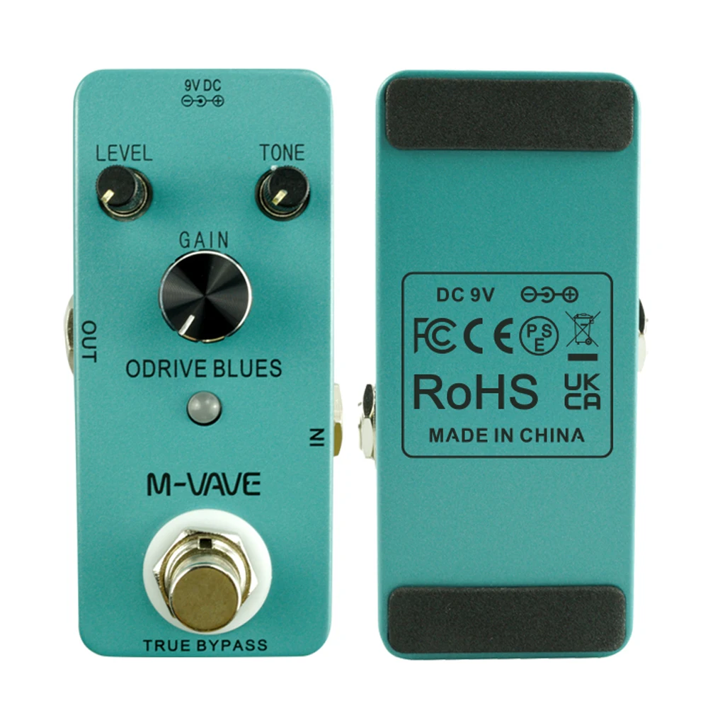 M-VAVE ODRIVE-BLUES Педаль эффектов для гитары Аналоговая педаль Overdrive True Bypass Гитарная педаль Корпус из цинкового сплава Запчасти и аксессуары для гитары