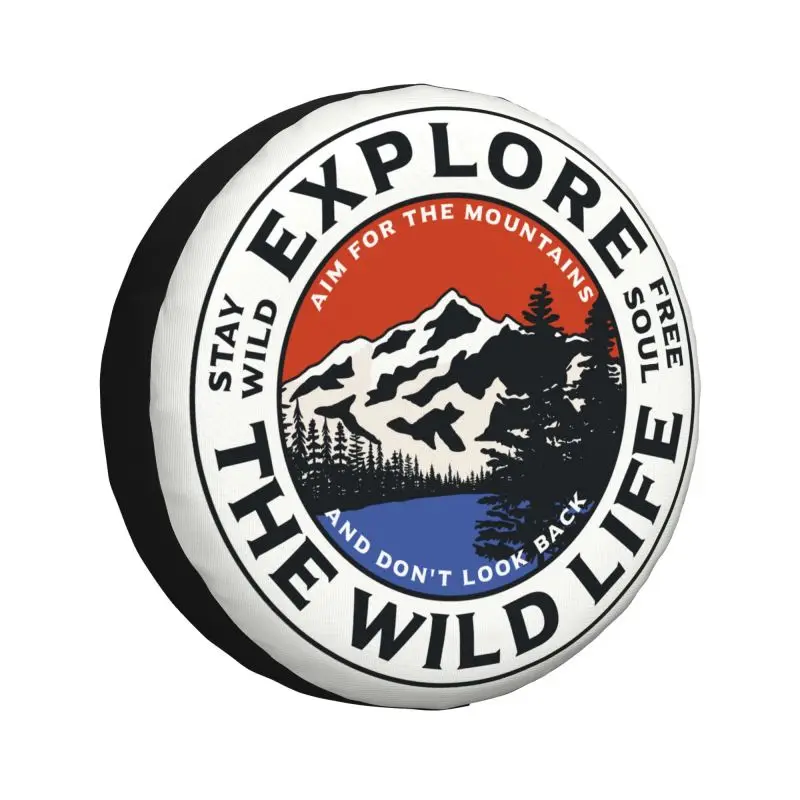 Custom Wild Life Mountain Camper Adventure Camping Spare Tire Cover for Jeep Hummer SUV RV 4x4 Car Wheel Protectors Accessories