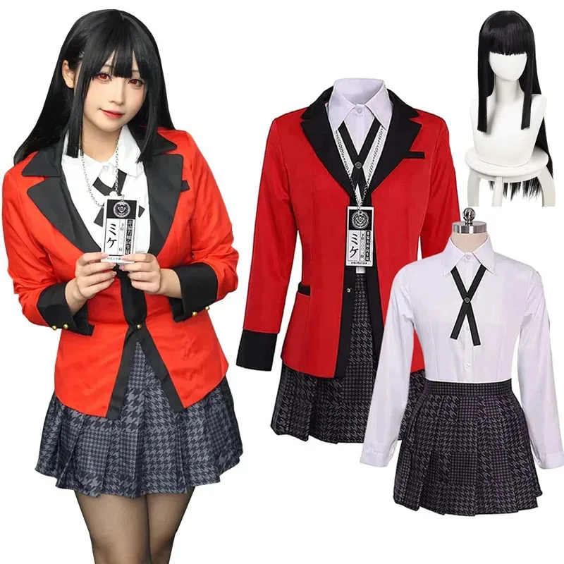 Аниме Kakegurui Jabami Yumeko Косплей Костюм Хэллоуин Sayaka Compulsive Gambler Японская школьная форма JK для девочек Хэллоуин Cos