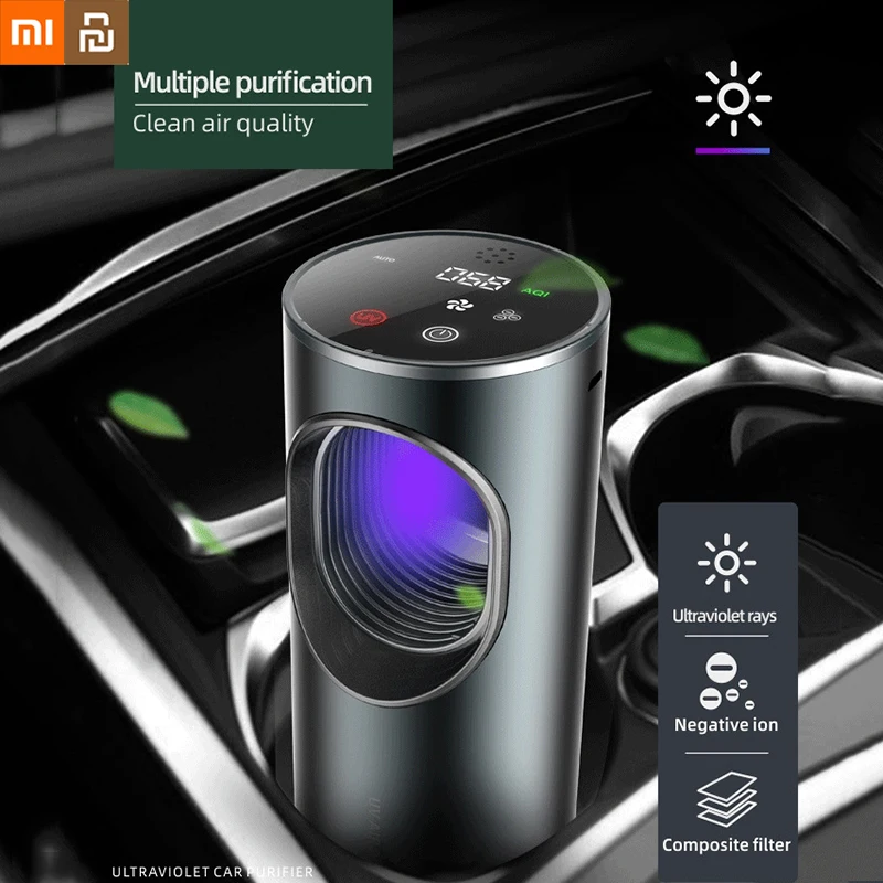 Очиститель воздуха Xiaomi Youpin с отрицательными ионами для автомобиля, удаление запахов, УФ-Стерилизация PM2.5, контроль качества воздуха, Hepa-фильтр для дома, Новинка