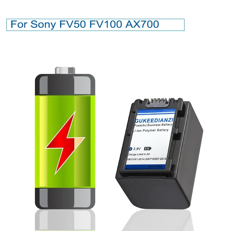 Фото Запасная батарея GUKEEDIANZI, NP-FV70A NPFV70A 2300 мАч для камеры Sony FV50 FV50A FV100 AX700 AX45 60 AX100E AXP55 EAX40 №4