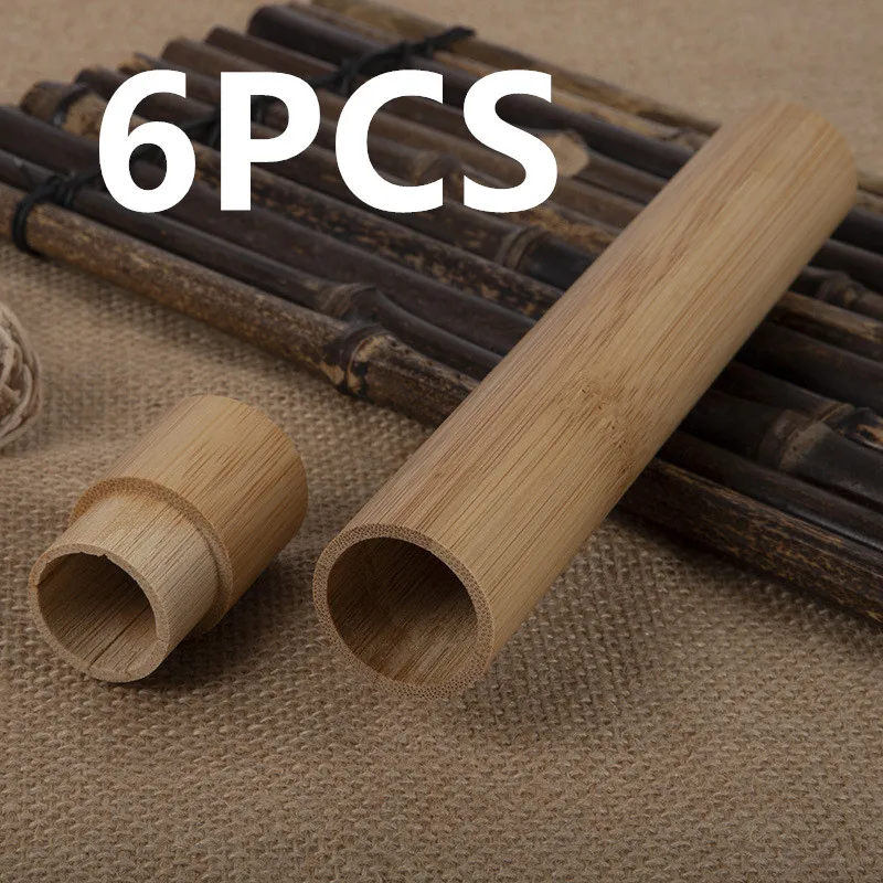 6pcs бамбуковая зубная щетка держатель бамбуковые зубные щетки путешествовать случае биоразлагаемые экологически чистые продукты