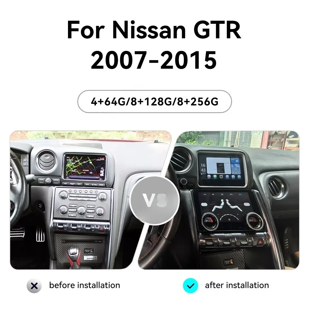 Фото GZ автомобильный радиоприемник с GPS-навигацией для Nissan GT-R GTR R35 2008-2017 Android авторадио беспроводной Carplay мультимедийный головное устройство AC Digital №2