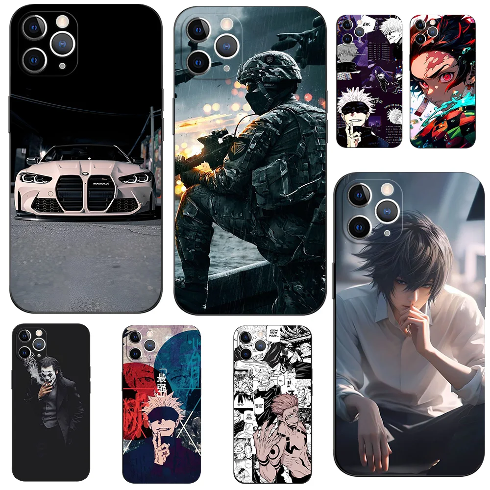 Чехол для iphone 11, чехол для iphone 11 pro max 11, чехол 11, чехол etui 11pro, задняя крышка для телефона, черный чехол из ТПУ, милый чехол для девушек с аниме
