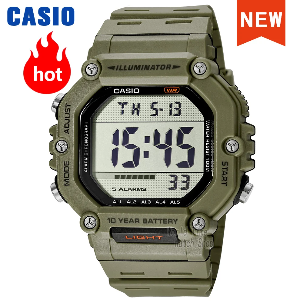 Часы Casio, 10-летний срок службы батареи, 100 м, водонепроницаемые, спортивные, модные, уличные, многофункциональные, электронные часы, relogio masculino AE-1600