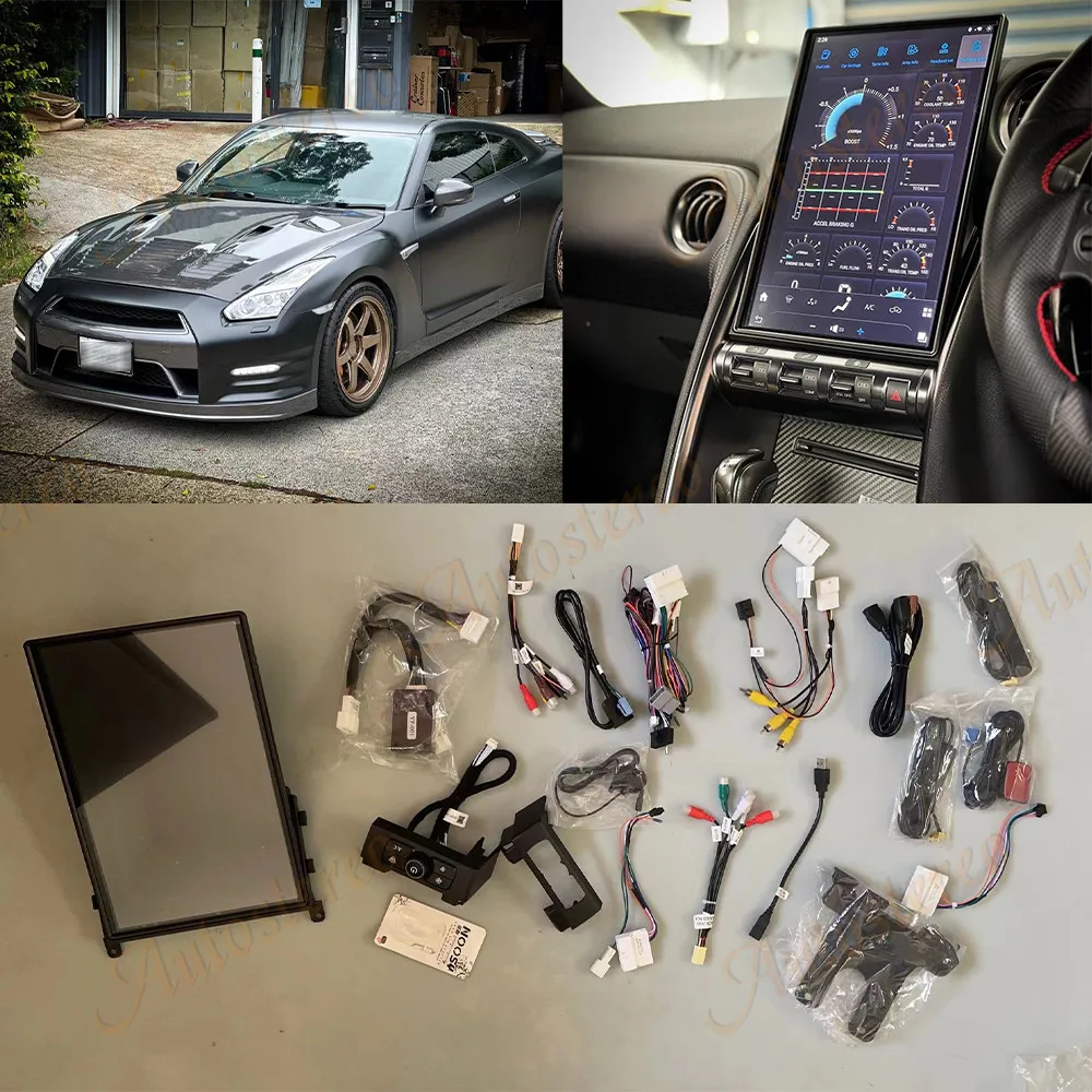 Фото 14,4-дюймовый вертикальный радиоприемник Carplay Android 13 для NISSAN GT-R 2011-2016, автомобильный GPS-навигатор, стерео головное устройство, мультимедийный плеер, стерео №4