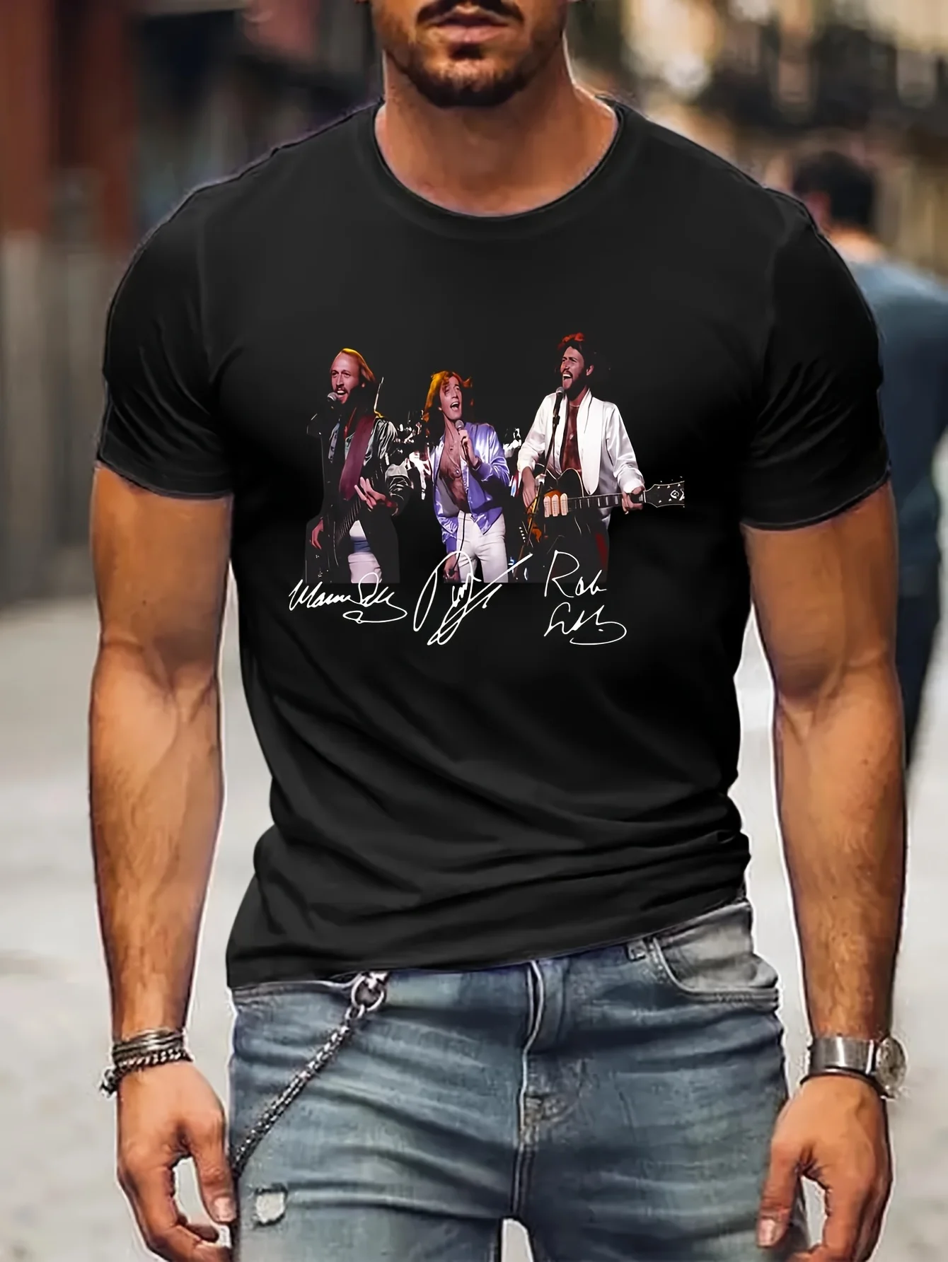 Мужская футболка Bee Gees Band Signature, милые рубашки для мужчин, мужская футболка в стиле аниме, футболка с принтом B 5024515