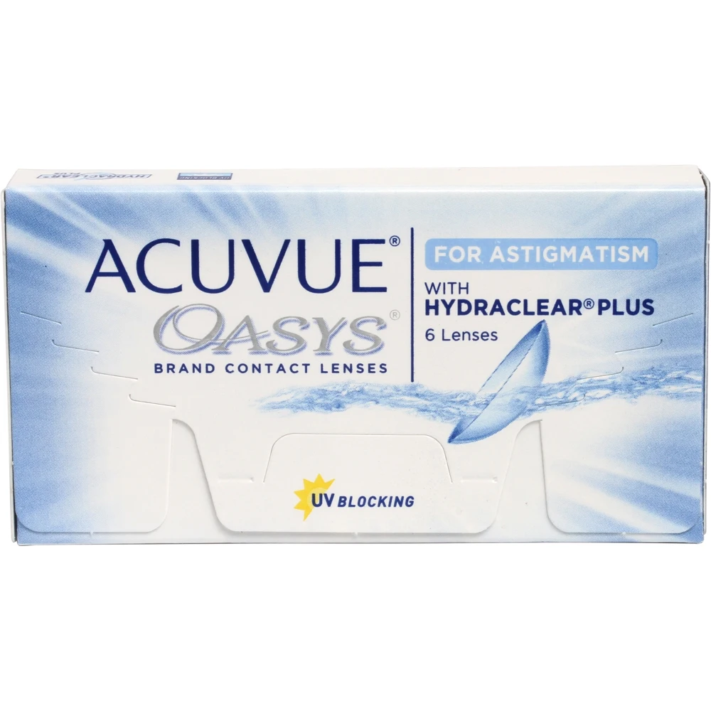 ACUVUE OASYS for Astigmatism with Hydraclear Plus 6 Линз Цилиндр -2.75 Радиус кривизны 8.6 В упаковке 6 штук Ось 20