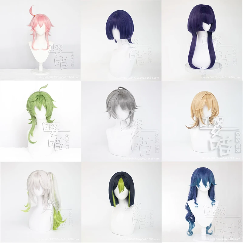 Игра Genshin Impact Wig Layla Синтетические парики Костюмы для косплея Sumeru Alhaitham Kaveh Wonderer Nahida Cyna Candace Косплей парики