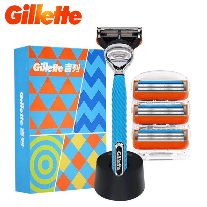 Набор бритв Gillette Fusion 5. Удобная система смазки. Мужская бритва. Разместите основу. Набор бритв Gillette Fusion 5. Blue Series.