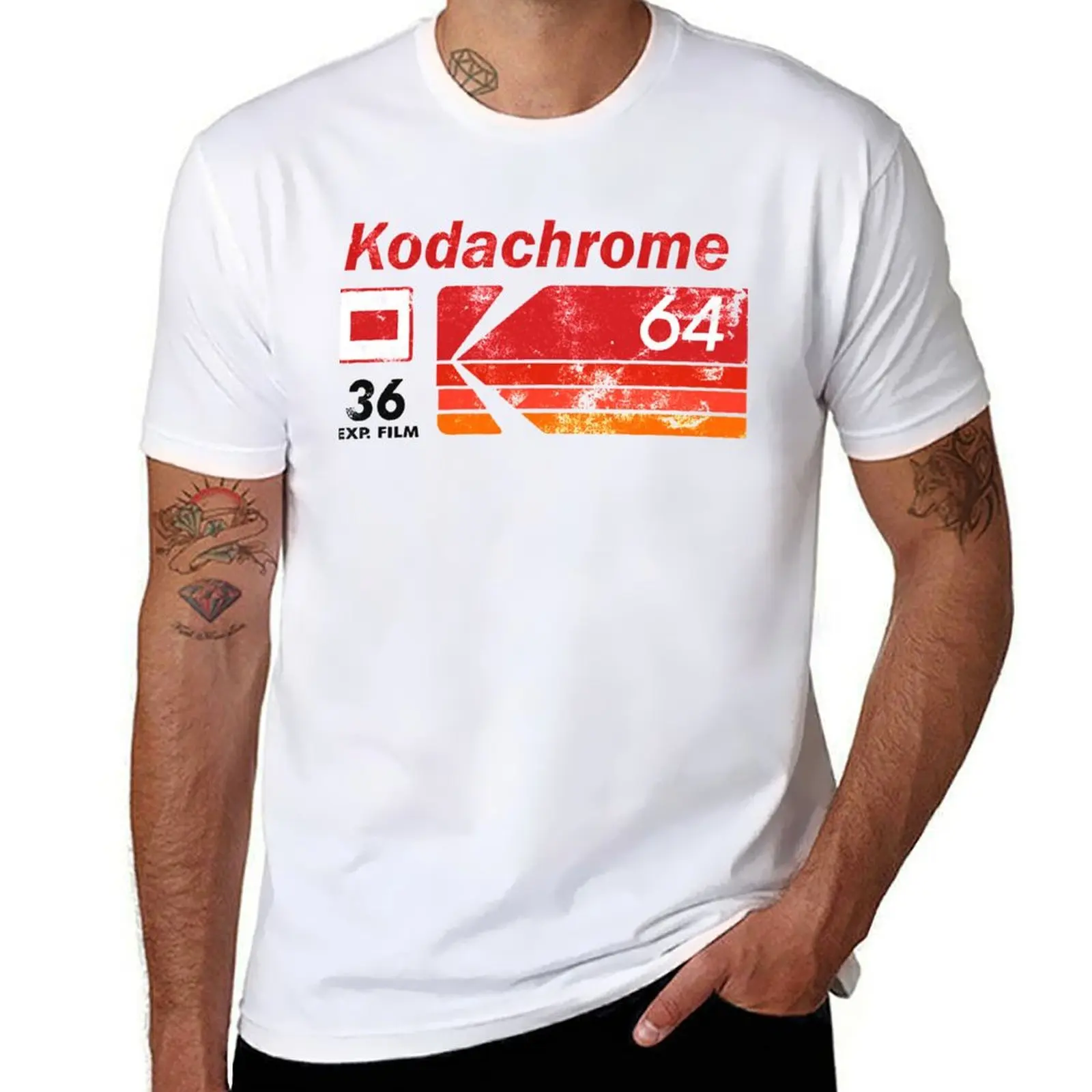 Винтажная футболка Kodachrome 64, хлопковая футболка, мужские футболки из 100% для мужчин, футболка