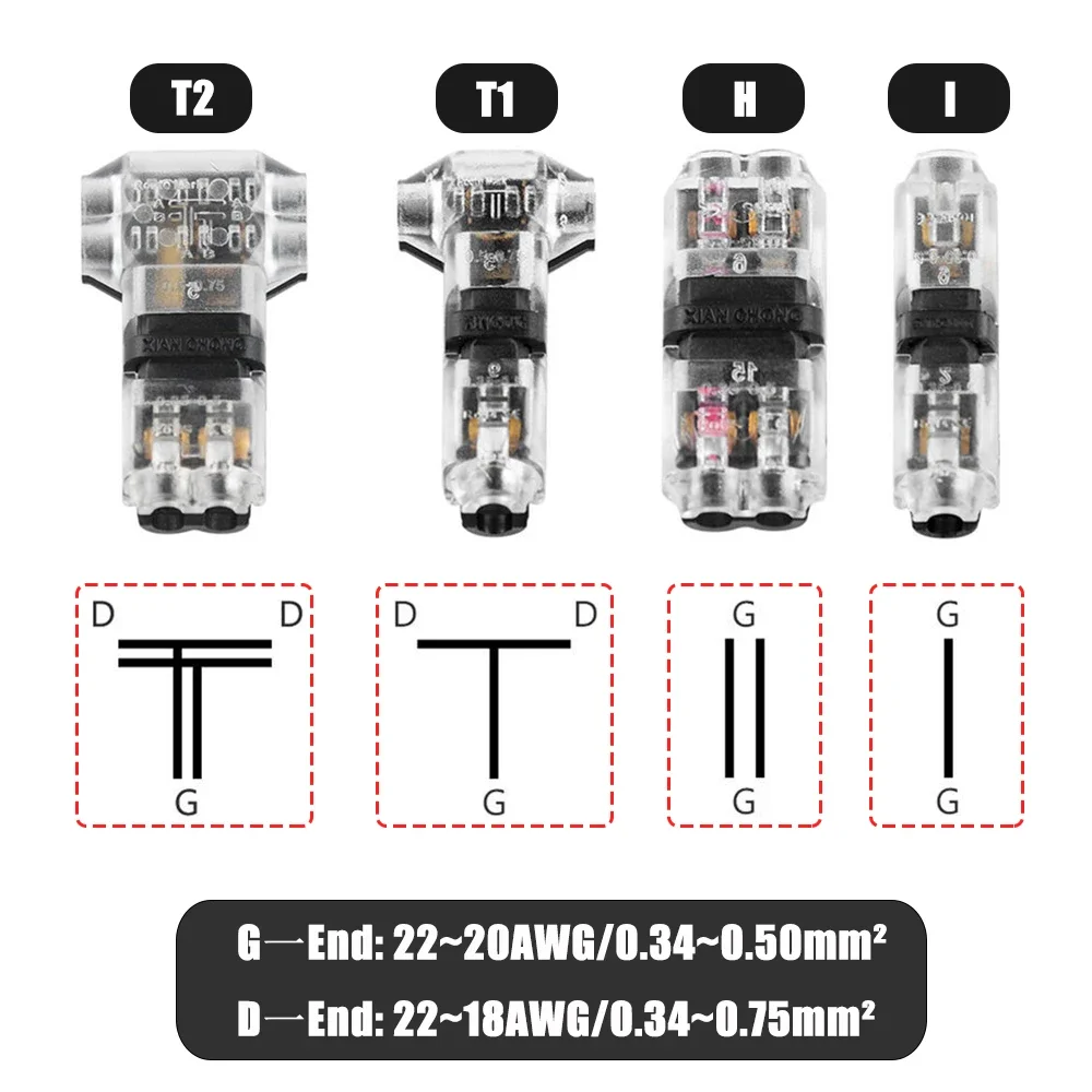 Фото 5/10 шт., 2-контактный разъем для проводов, 8-22AWG №5