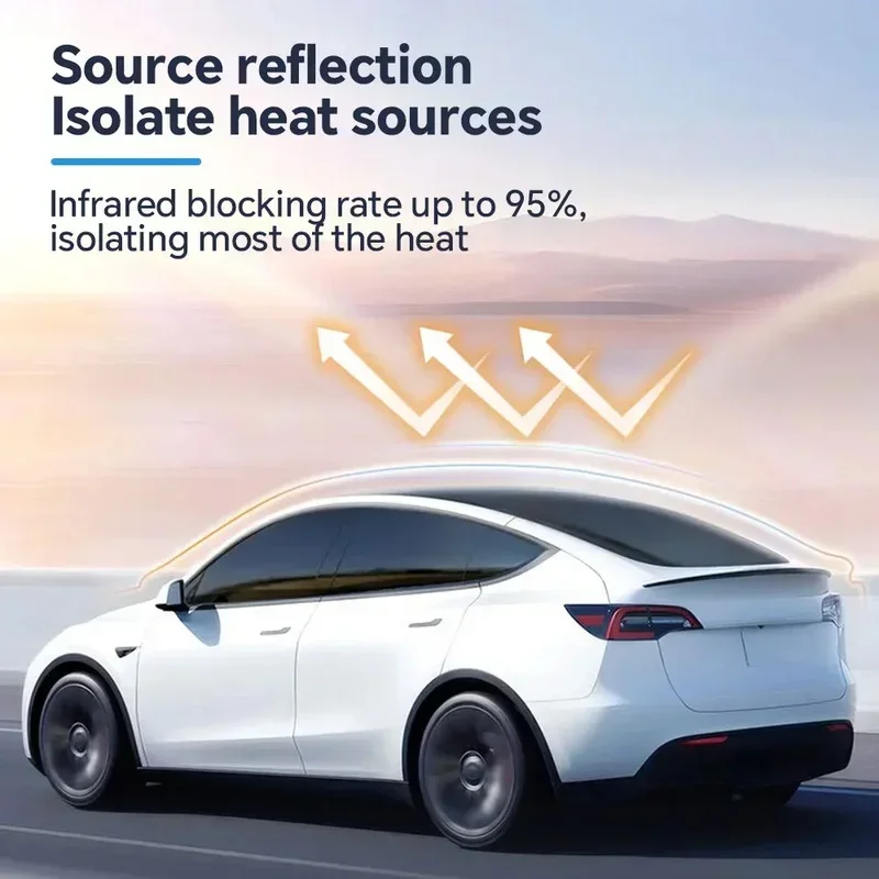 Фото Предварительно вырезанная тонирующая пленка для окон автомобиля PFCC для Tesla Model Y 2020-2023, автомобильная наклейка, фольга, керамическая солнечная УФ-защитная пленка для зеркал №4