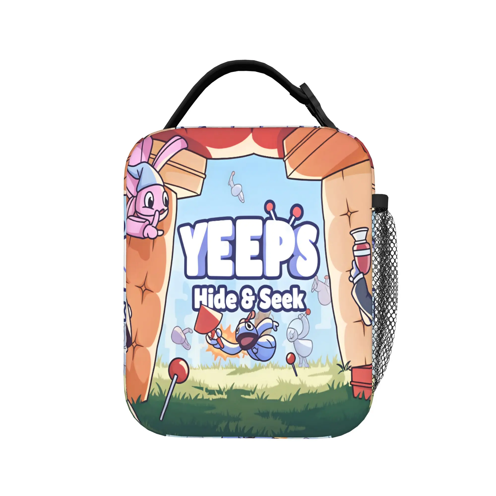 Сумка для обеда Yeeps Hide And Seek, забавный ланч-бокс, удобная дорожная сумка для еды для детей, сумка-холодильник из оксфордской ткани с принтом.