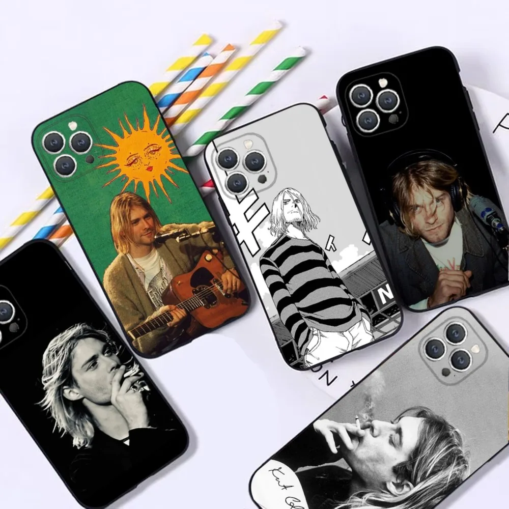 Чехол для телефона Kurt Cobain для iPhone 16,15,14,13,12, Pro, Max, 11,7,8, Plus, XR, XS Max, противоударный силиконовый мягкий чехол
