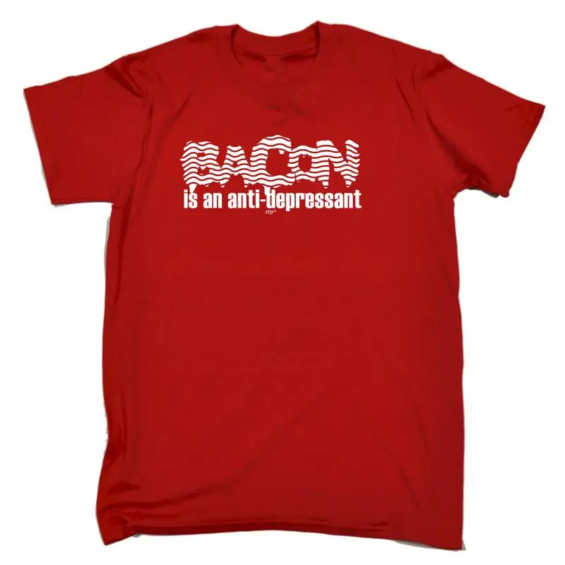 Bacon Is An Ant Depressant Мужская забавная новинка футболка