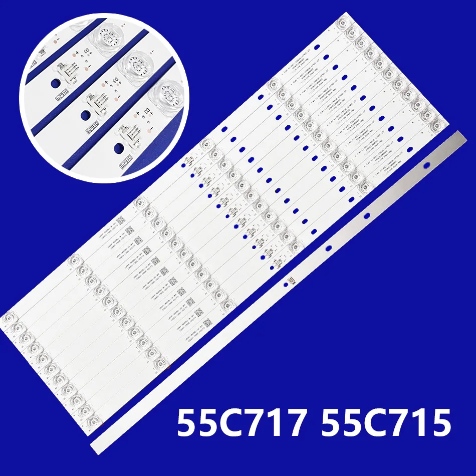 Светодиодная лента подсветки для 55C715 55C717 55C716 55C78 55C715K 55C715X1 TCL-55P10-3030FC-12X6-LX 20200106   YHF-4C-LB5506-YH10J YH09J